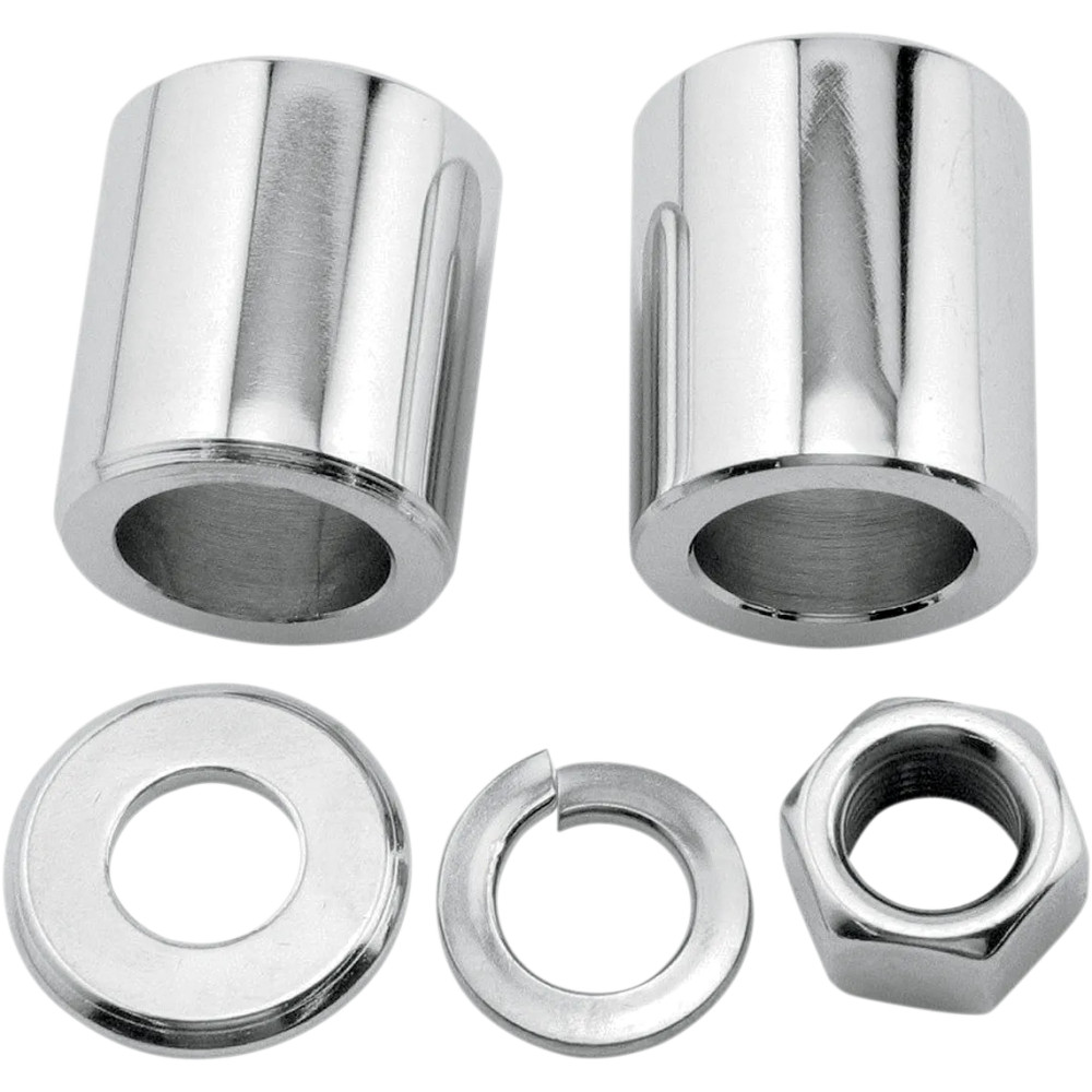 Axle Spacer/Nut Kit — Front, Chrome