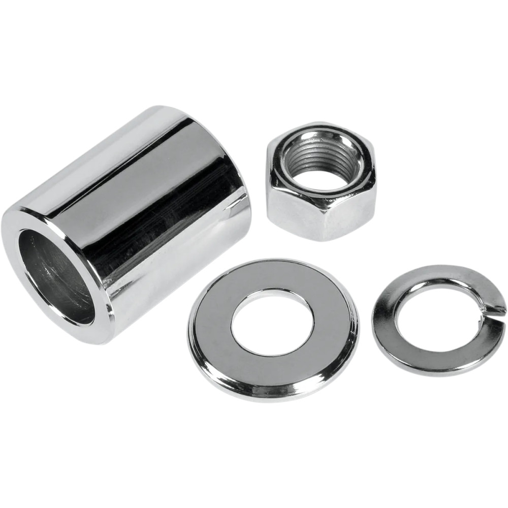 Axle Spacer/Nut Kit — Front, Chrome
