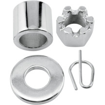 Axle Spacer/Nut Kit — Chrome, Front