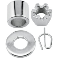 Axle Spacer/Nut Kit — Chrome, Front