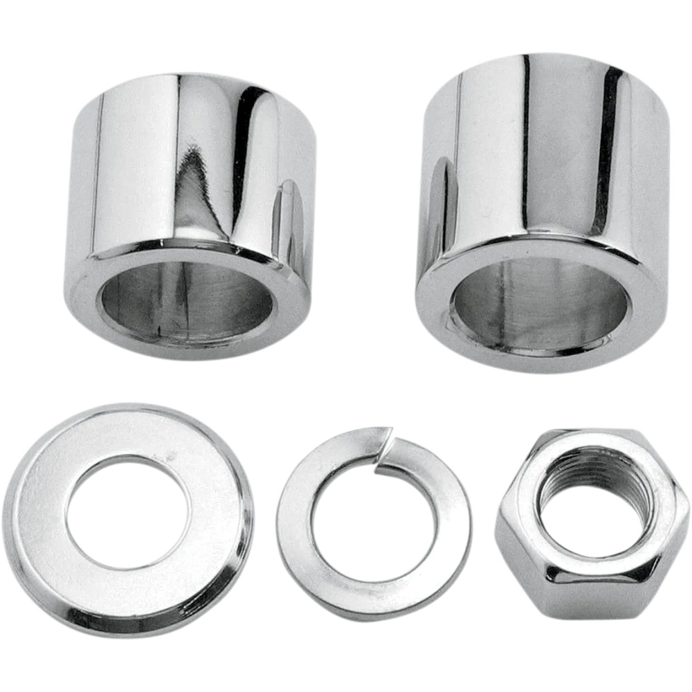 Axle Spacer/Nut Kit — Front, Chrome