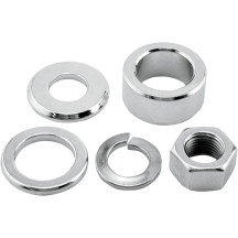 Axle Spacer/Nut Kit — Front, Chrome