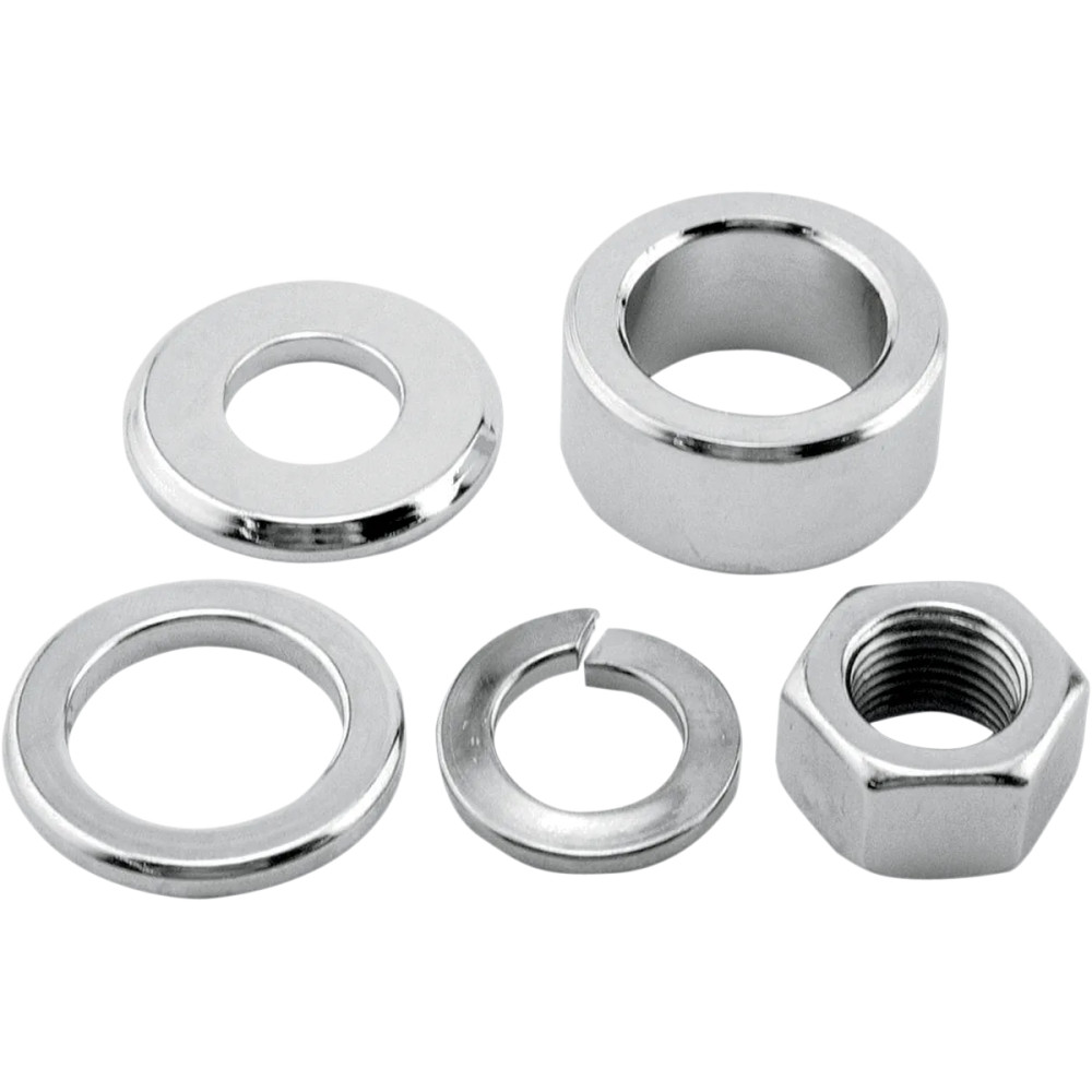 Axle Spacer/Nut Kit — Front, Chrome