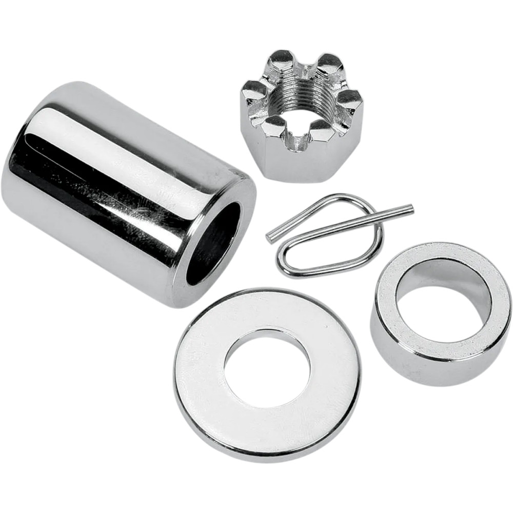 Axle Spacer/Nut Kit — Chrome, Silver