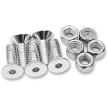 Rotor, Sprocket and Belt Mounting Hardware Kit — 25.4 mm (1"), cast front wheel, dual disc, Chrome