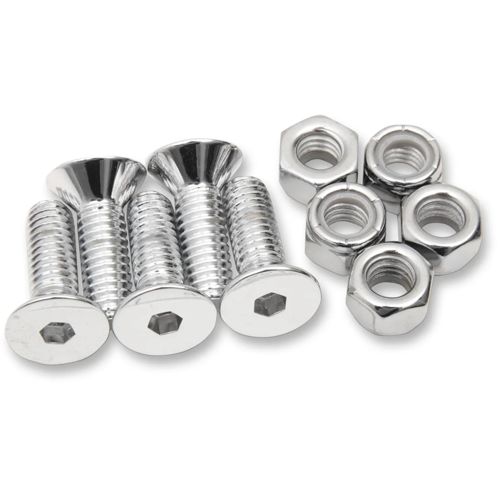 Rotor, Sprocket and Belt Mounting Hardware Kit — 25.4 mm (1"), cast front wheel, dual disc, Chrome