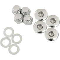 Replacement Rocker Shaft End Plugs And Nuts — Chrome