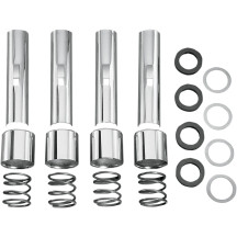 Pushrod Tube Kit — upper mounting position, set of 4, chrome