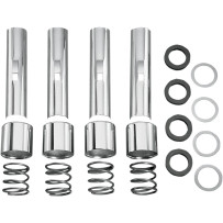Pushrod Tube Kit — upper mounting position, set of 4, chrome