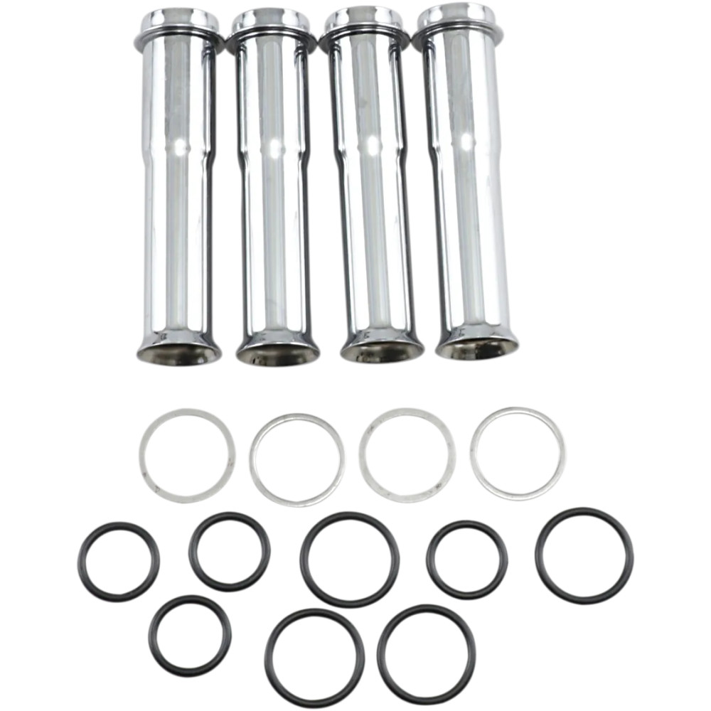 Pushrod Tube Kit — set of 4, chrome, lower mount