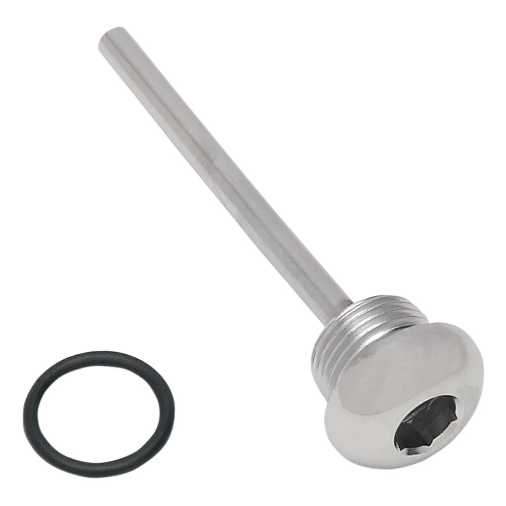 Transmission Oil Fill Plug/Dipstick — 5-Speed, Chrome