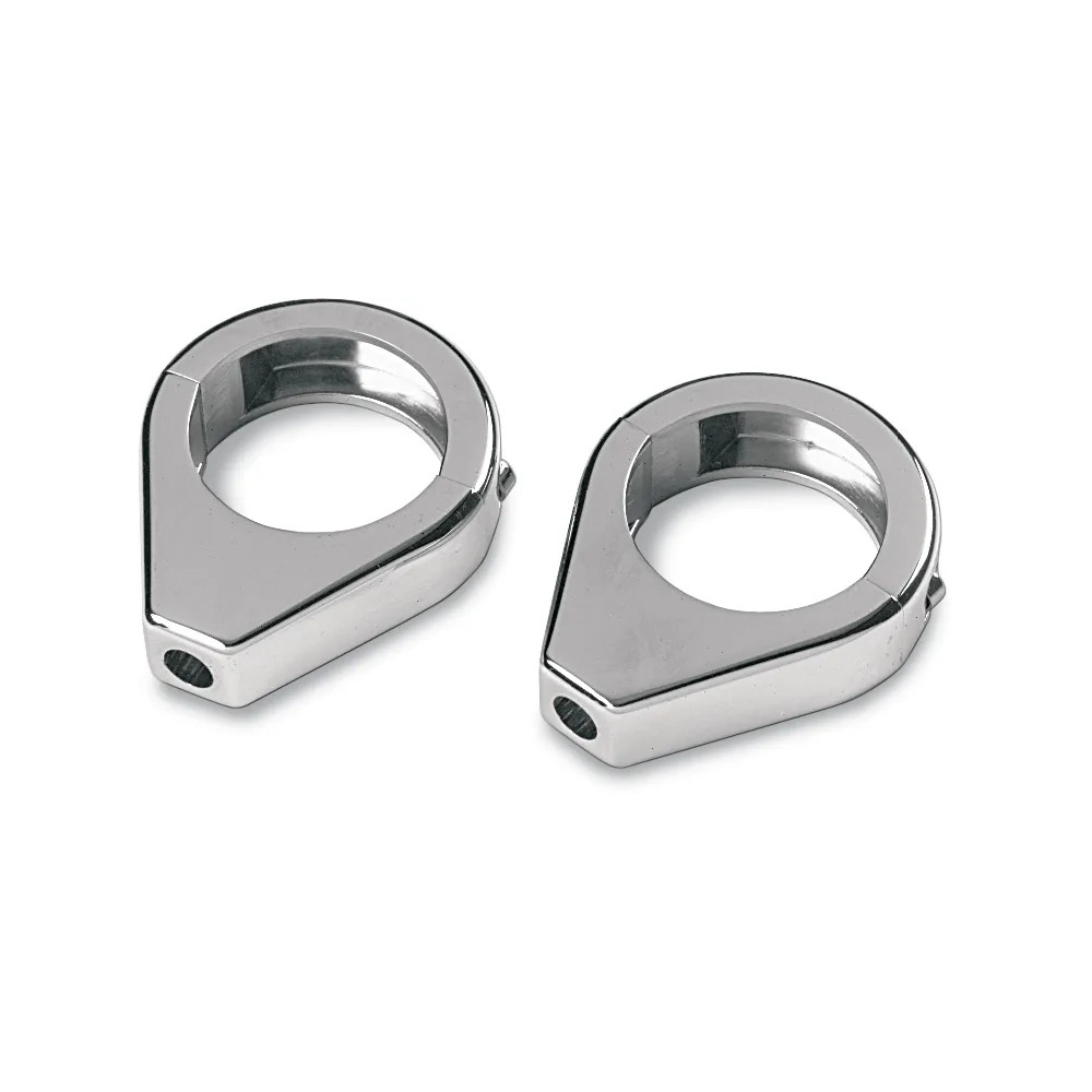 Turn Signal Fork Clamps — 41 mm (1-5/8") , Chrome