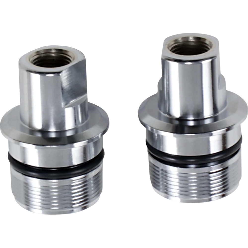 Chrome Fork Tube Plugs and Caps — Pair