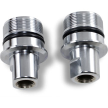 Chrome Fork Tube Plugs and Caps — Pair