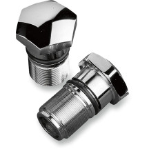 Chrome Fork Tube Plugs and Caps — Domed, Pair