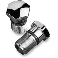 Chrome Fork Tube Plugs and Caps — Domed, Pair