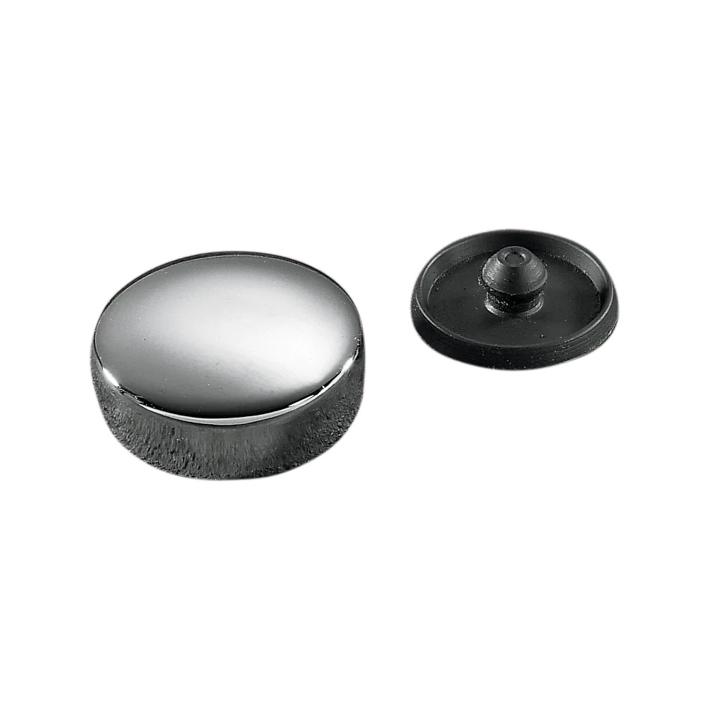 Chrome Stem Bolt Cover and Rubber Plug — Chrome