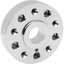 Disc Spacer for Narrow/Wide Glide Wheel Conversion Kit — 19"/21" wheel fit, 41mm Wide Glide, Front left/right, Chrome