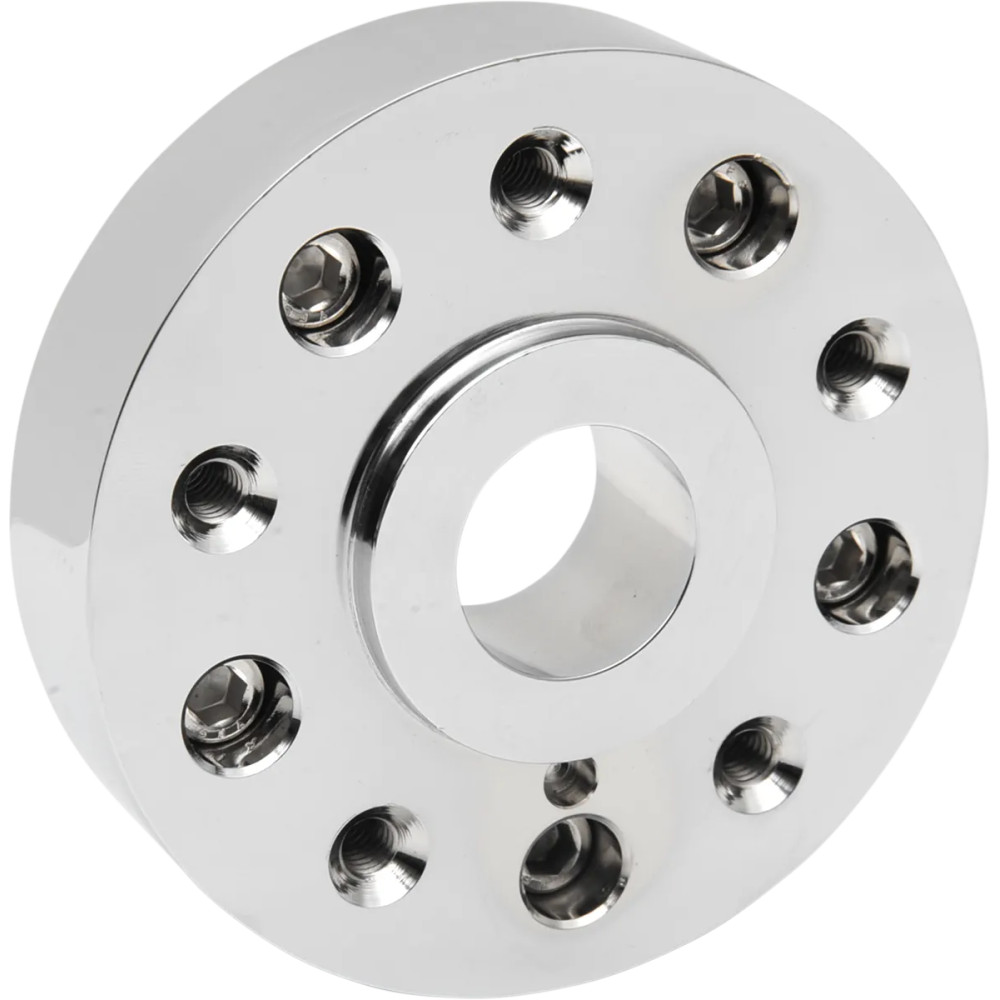 Disc Spacer for Narrow/Wide Glide Wheel Conversion Kit — 19"/21" wheel fit, 41mm Wide Glide, Front left/right, Chrome