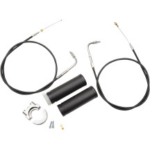 Dual-Cable Throttle Assembly Kit — 39" cable, 1" handlebar, Black/Chrome