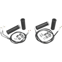 Dual-Cable Throttle Assembly Kit — 39" cable, 1" handlebar, Black/Chrome
