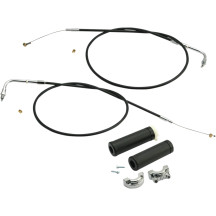 Dual-Cable Throttle Assembly Kit — 48" cable, fits 1" handlebars, Black, Chrome