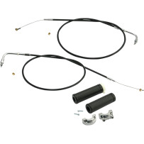 Dual-Cable Throttle Assembly Kit — 48" cable, fits 1" handlebars, Black, Chrome