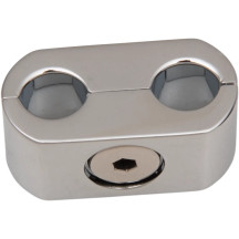 Abrazadera de cable de acelerador/ralentí — cromado, doble cable