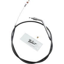 Black Vinyl Throttle/Idle Cable — 32" housing, 130° elbow, threaded handlebar fitting