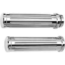 Chrome Billet Grips — 25.4 mm (1") handlebar fit