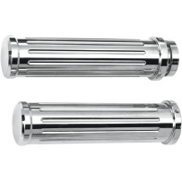 Chrome Billet Grips — 25.4 mm (1") handlebar fit