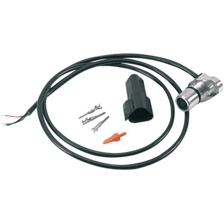 Sensor de velocidad de transmisión — billet cromado, compatible con Big Twin '96-'03 (motor de arranque de longitud estándar)