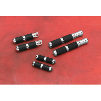 Reposapiés — 197 mm (7,75") de longitud, montaje izquierdo/derecho, negro y cromo