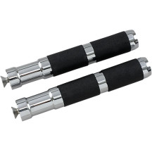 Reposapiés — 197 mm (7,75") de longitud, montaje izquierdo/derecho, negro y cromo