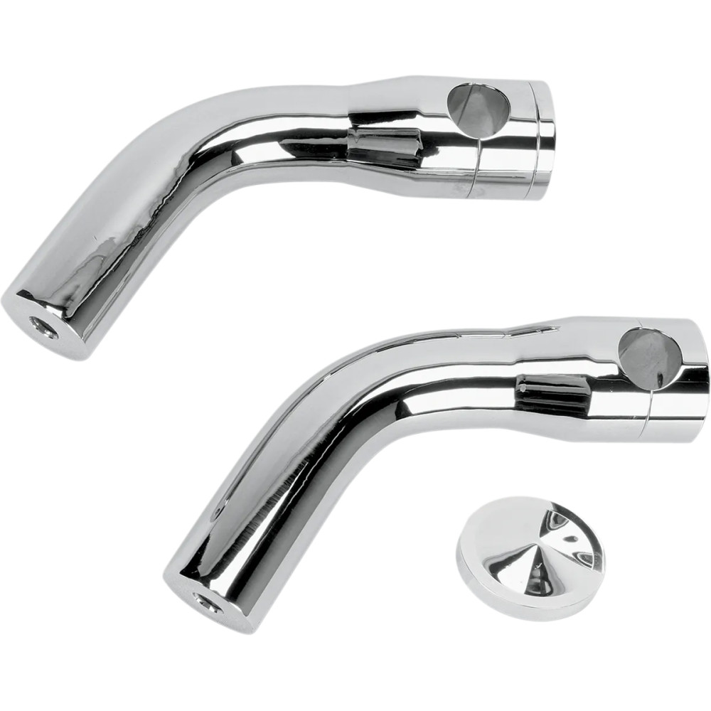 Elevadores Elite Custom de aluminio mecanizado — abrazadera 1", elevación 15 cm, cromo