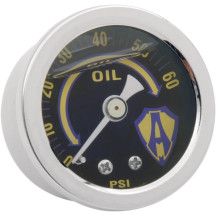 Oil Pressure Gauge Kit — 0–60 psi, black face, chrome housing