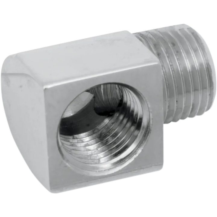 Hose and Tank Fitting — 1/8" NPT (Male), 90° angle, Chrome