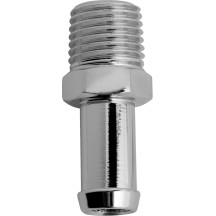 Chrome Motor Case Breather Fitting — 1/4" NPT male, 3/8" hose