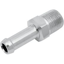 Hose and Tank Fitting — 1/4" NPT male, 1/8" NPT male, straight, chrome