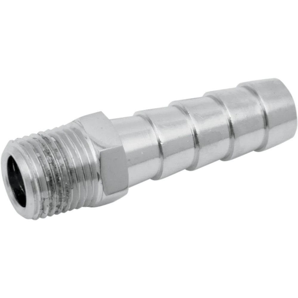 Hose and Tank Fitting — 1/8" NPT male, 5/16" hose, Chrome