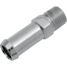 Hose and Tank Fitting — 1/8" NPT male, 3/8" hose, chrome finish