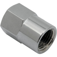 Hose and Tank Fitting — 1/8" NPT male, 3/8" hose fitting, oil tank, Chrome