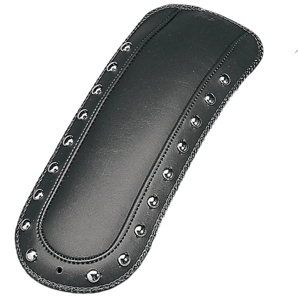 Babero de guardabarros para asiento individual — 14" x 5-3/4", Negro, Cromo