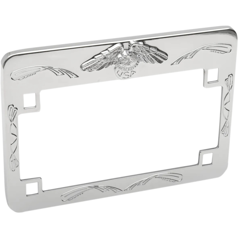 Eagle License Plate Frame — 4" x 7", Chrome