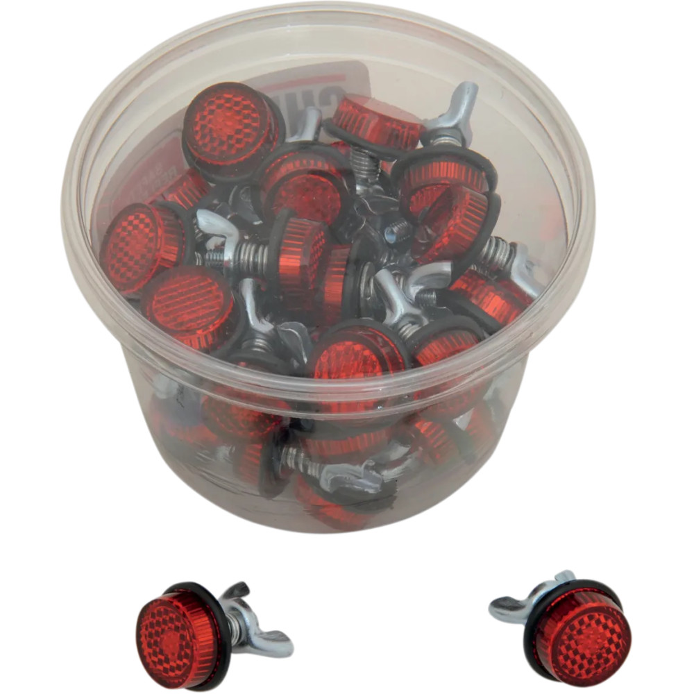 License Plate Reflectors — 40-pack, red