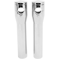 Elevadores Elite de aluminio billet personalizados — elevación 8", abrazadera 1", cromo, compatible con FXSTS Triple Trees