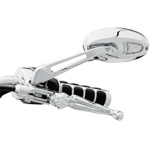 Espejos con intermitente — vástago 17.5 cm (7"), cabeza 13.5 cm x 7 cm, cromado