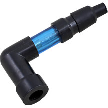 Flashing Spark Plug Cap — 10 mm, 12 mm, 14 mm, threaded stud, 90°, Blue