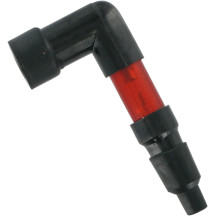 Flashing Spark Plug Cap — 10 mm, 12 mm, 14 mm, 90° connector, Red