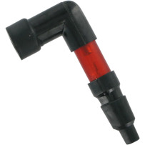 Flashing Spark Plug Cap — 10 mm, 12 mm, 14 mm, 90° connector, Red